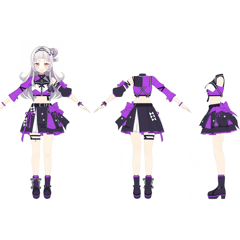 ホロライブ 紫咲シオン 新衣装 コスプレ 女性用Mサイズ 小物付き VTuber 紫咲シオン メイド風衣装 コスプレ衣装 「hololive